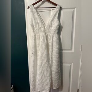 lulus Forever Unique White Textured Lace Midi Dress